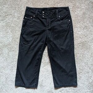 VTG Style & Co Womens 6 Wide Leg Black Capri Y2K Emo Grunge Pant